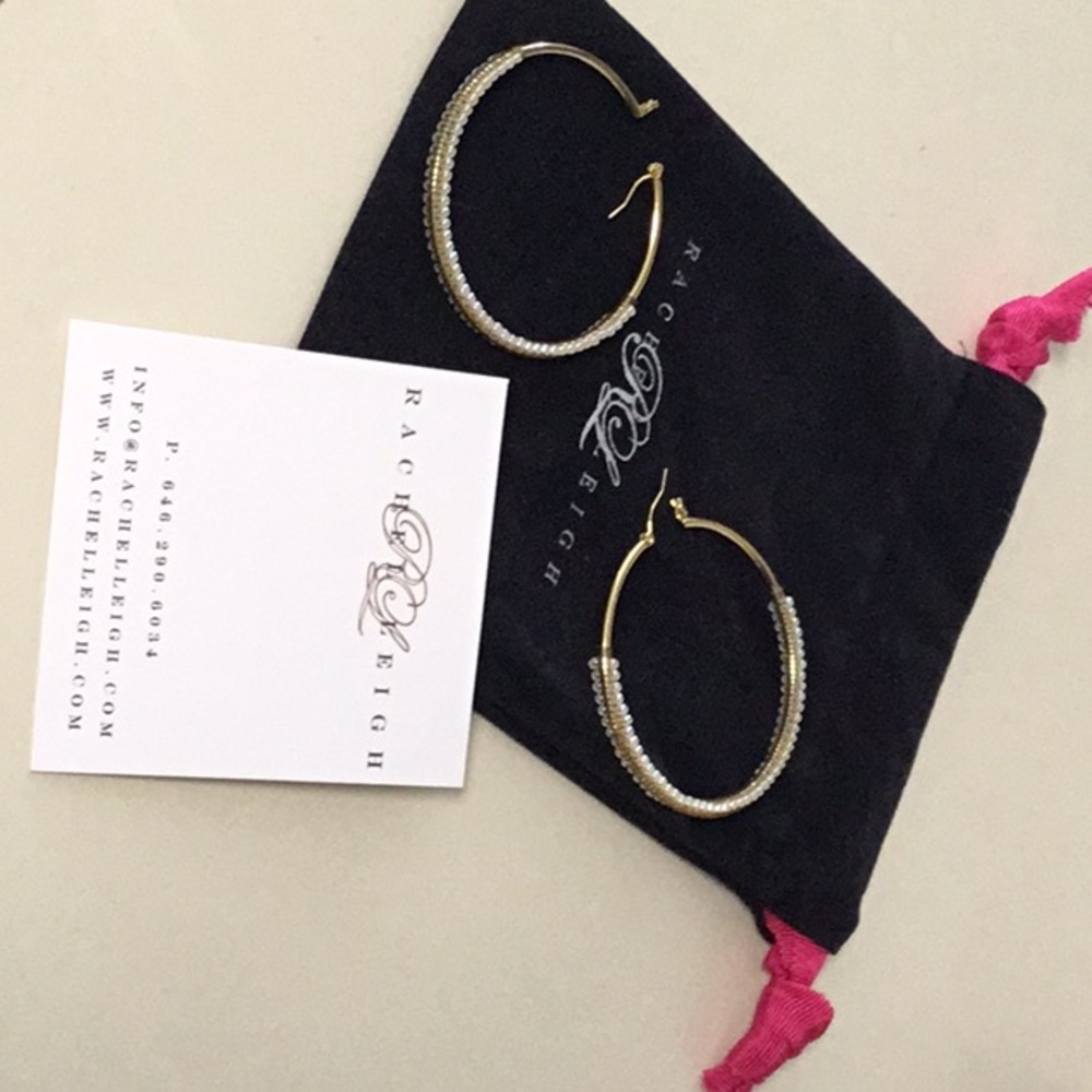 Rachel Leigh hoop earrings beaded EUC with original bag and tag.